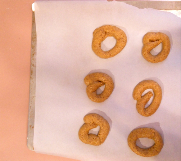 Donuts on a Cookie Sheet with Parchment Paper